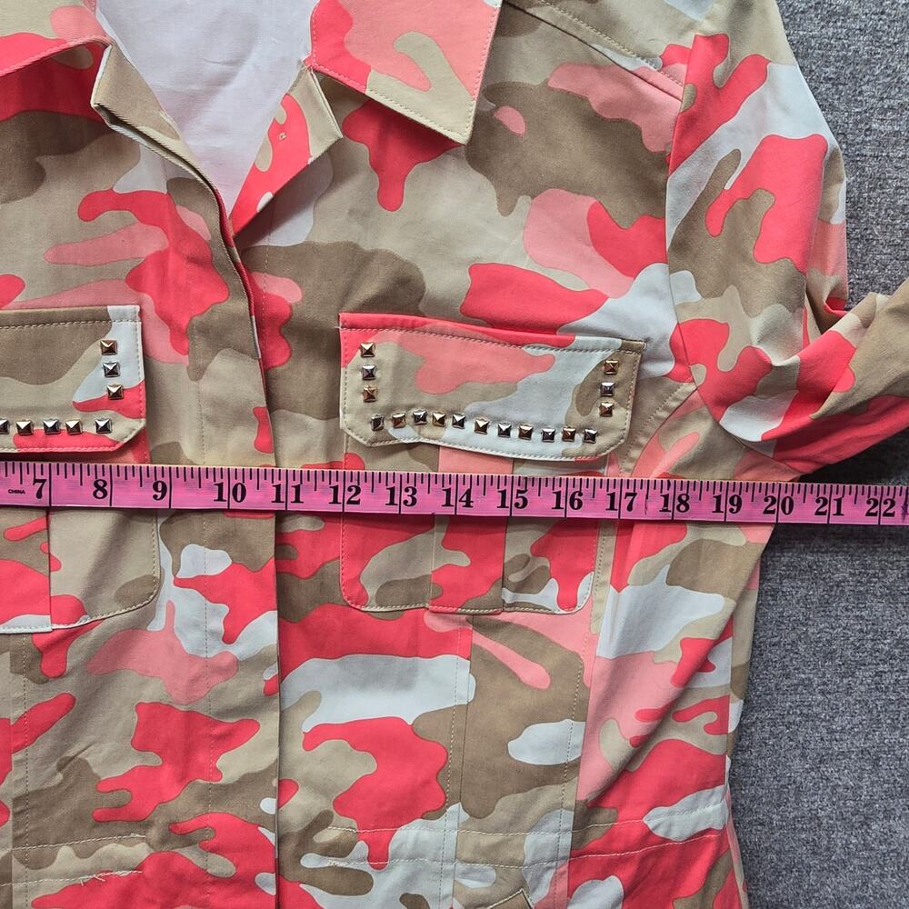 BOSTON PROPER CAMO PRINT STUDDED UTILITY JACKET, SIZE L - Picture 6 of 8